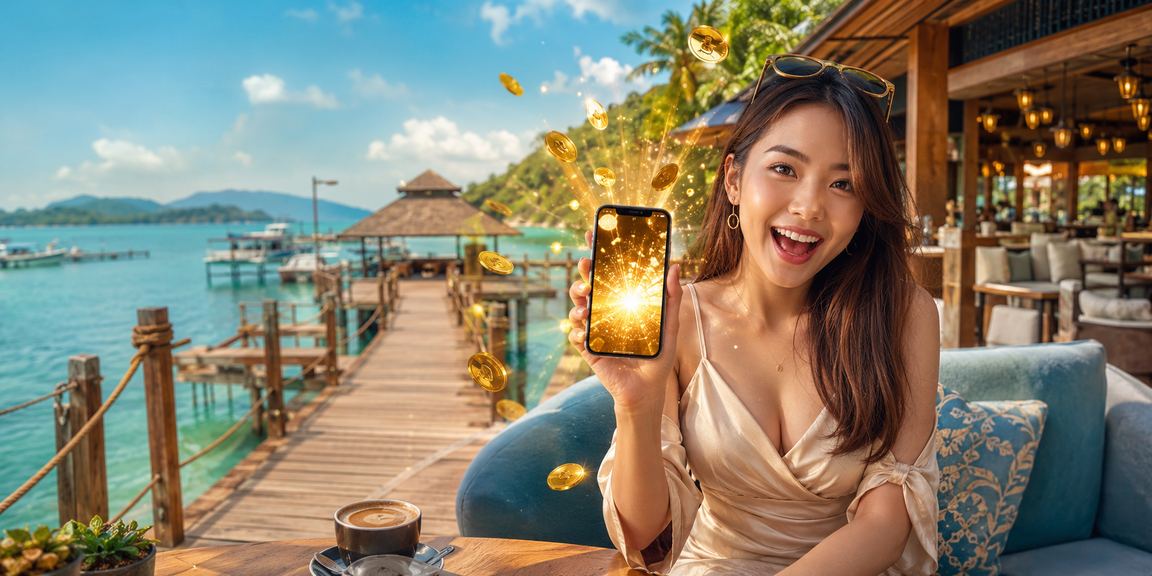 Pengguna bermain kasino dalam talian menggunakan telefon di Langkawi